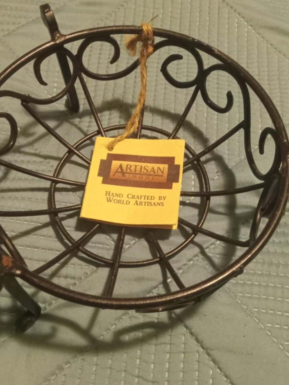 Artisan wrought iron bowl.